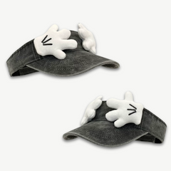 Breathable Mickey glove denim visor hat for Disney park trips