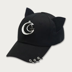 Rebel Moon Gothic Cat Ears Cap