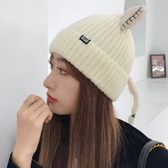Winter Cat Ears Knitted Beanie