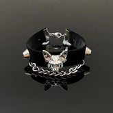 🎁 FREE - Gothic Cat Motif Spiked Bracelet