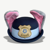 Sheriff Bunny Ears Cosplay Hat with tall perky bunny ears, lightweight and playful design for cosplay and costumes