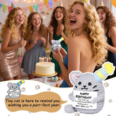 🎁 FREE - Handmade Crochet Positive Cat Nugget