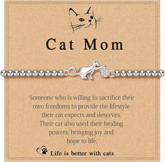 🎁 FREE - Cat Mom Bracelet With Heartfelt Message Card