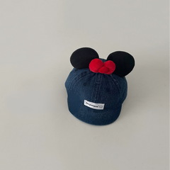 Adorable Bow & Ears Denim Short Brim Cap For Kids