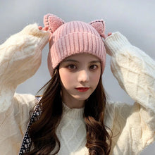 Load image into Gallery viewer, Winter Cat Ears Knitted Beanie
