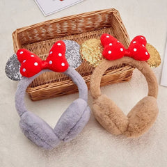 Minnie Bow Plush Ear Muffs