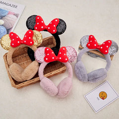 Minnie Bow Plush Ear Muffs