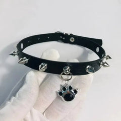🎁 FREE - Gothic Cat Paw Charm Choker