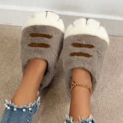 Warm 3D Cat Paws Furry Slippers