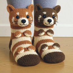 Adorable 3D Animal Hug Knitted Socks