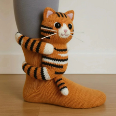 Adorable 3D Animal Hug Knitted Socks