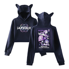 Huntrix Cat Ears Cropped Hoodie