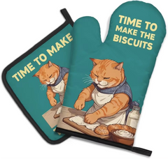 Cat Biscuits Oven Mitts and Pot Holders