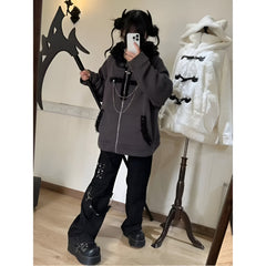 Gothic Punk Chain Cat Ears Hoodie