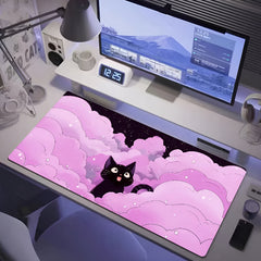 Extra Large Kawaii Black Cat Mousepad