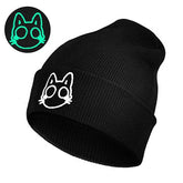 Glow In The Dark Kitty Embroidered Beanie