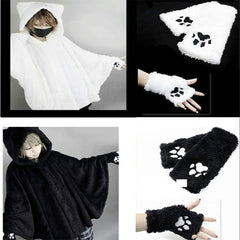 Mystifying Cat Ears Hooded Cape Set