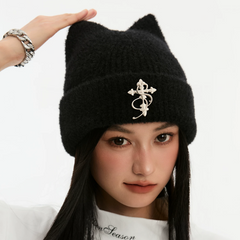Gothic Plush Cat Ears Beanie