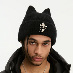 Gothic Plush Cat Ears Beanie