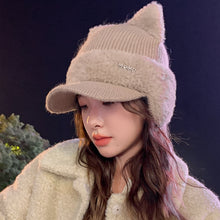 Load image into Gallery viewer, Winter Chic Cat Ears Brimmed Hat
