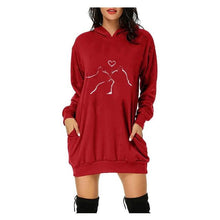 Load image into Gallery viewer, Couple Cats Hoodie Dresses [Plus Size Available]
