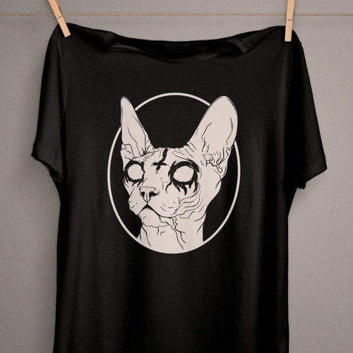 Playful Meow - Gothic Metal Sphynx Cat Tee [ Plus Size Available]- Review