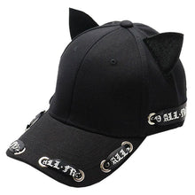 Load image into Gallery viewer, Playful Meow - Gothic Ribbon Cat Ear Baseball Cap- Review
