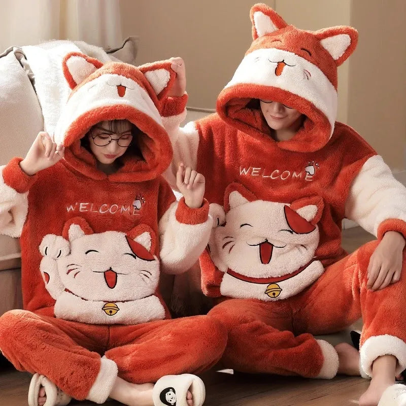 Kawaii Cat Anime Pajama [Plus Size Available]