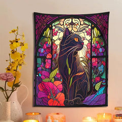 Art Nouveau Black Cat Tapestry