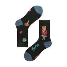 Load image into Gallery viewer, Forest Cat Fairy Jacquard Socks
