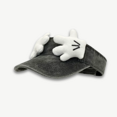 Disney visor hat with Mickey glove design in denim wash material
