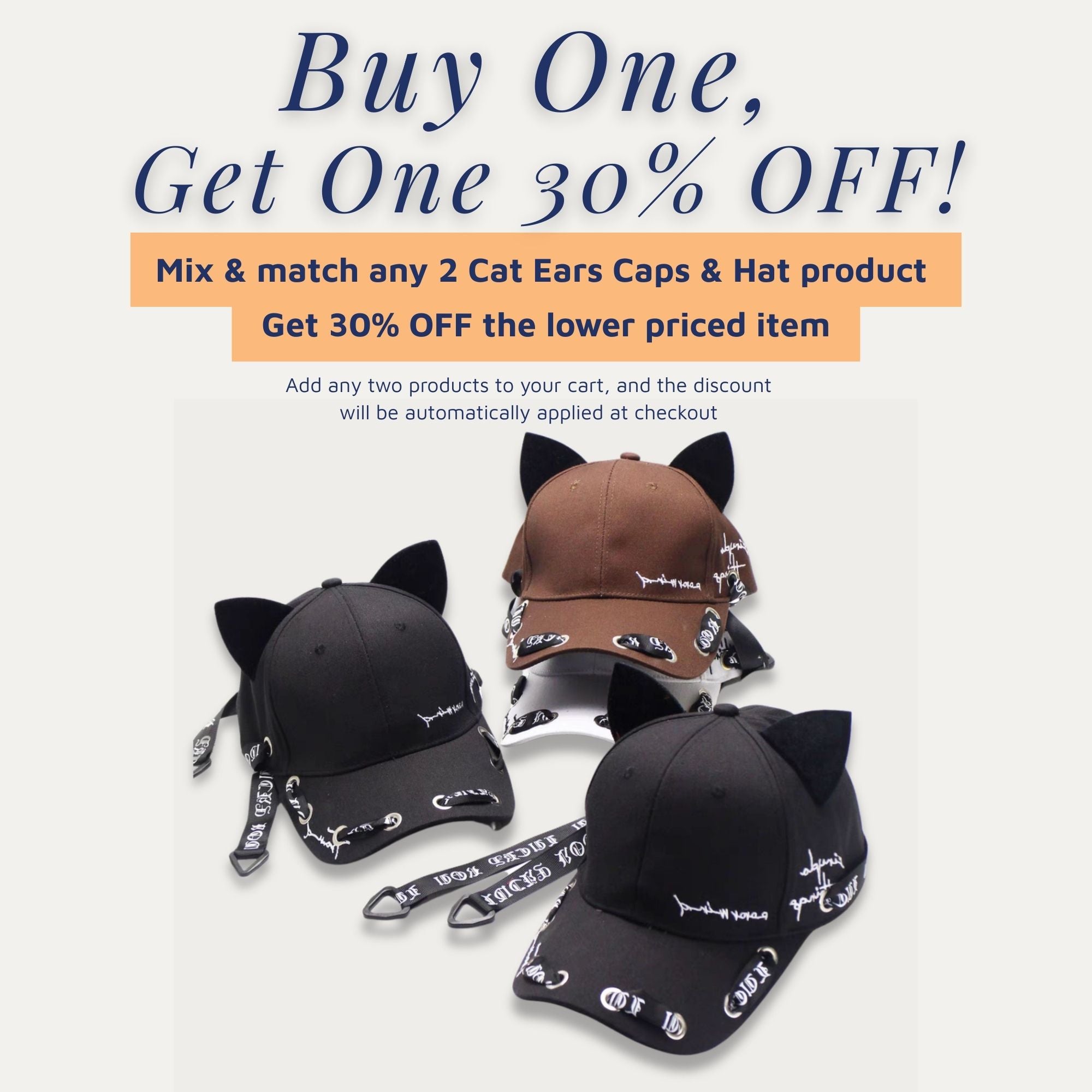 Gothic Ribbon Cat Ear Baseball Cap