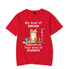 Load image into Gallery viewer, My Level of Sarcasm Depends on Your Level of Stupidity T-Shirt [Plus Size Available]
