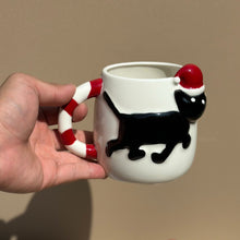 Load image into Gallery viewer, Festivity Black Cat Christmas Mug
