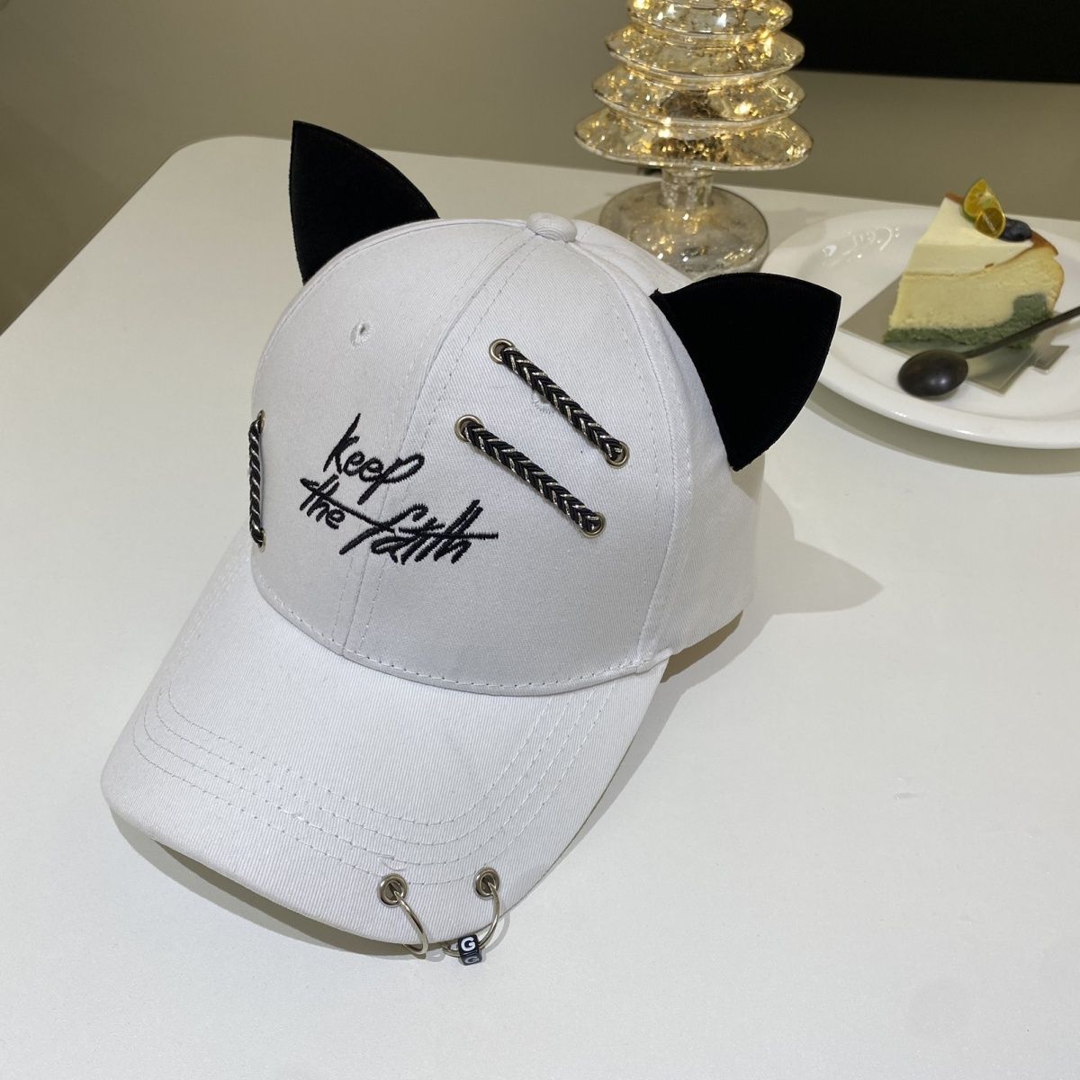 “Keep the Faith” Cat Ears Pierced Cap