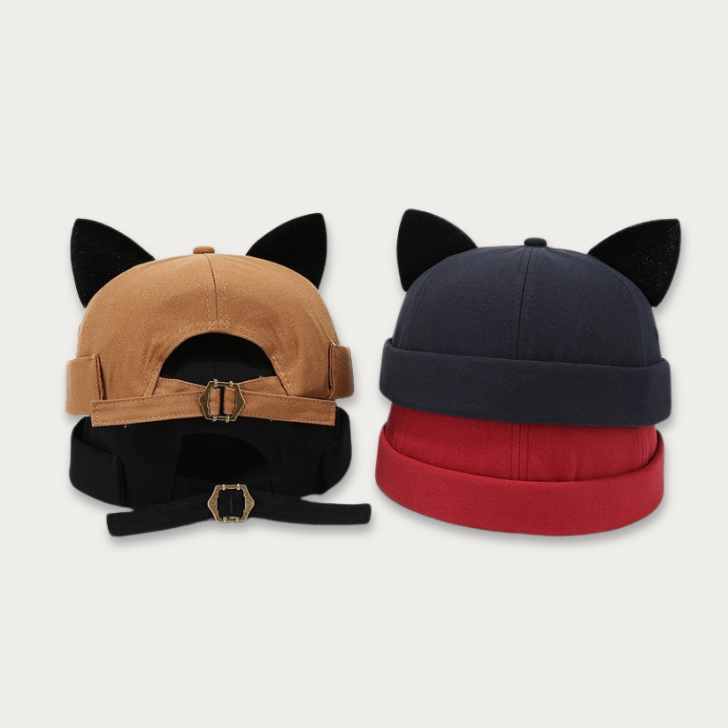 Brimless Docker Cat Ears Hat - NEW COLORS [Adjustable]