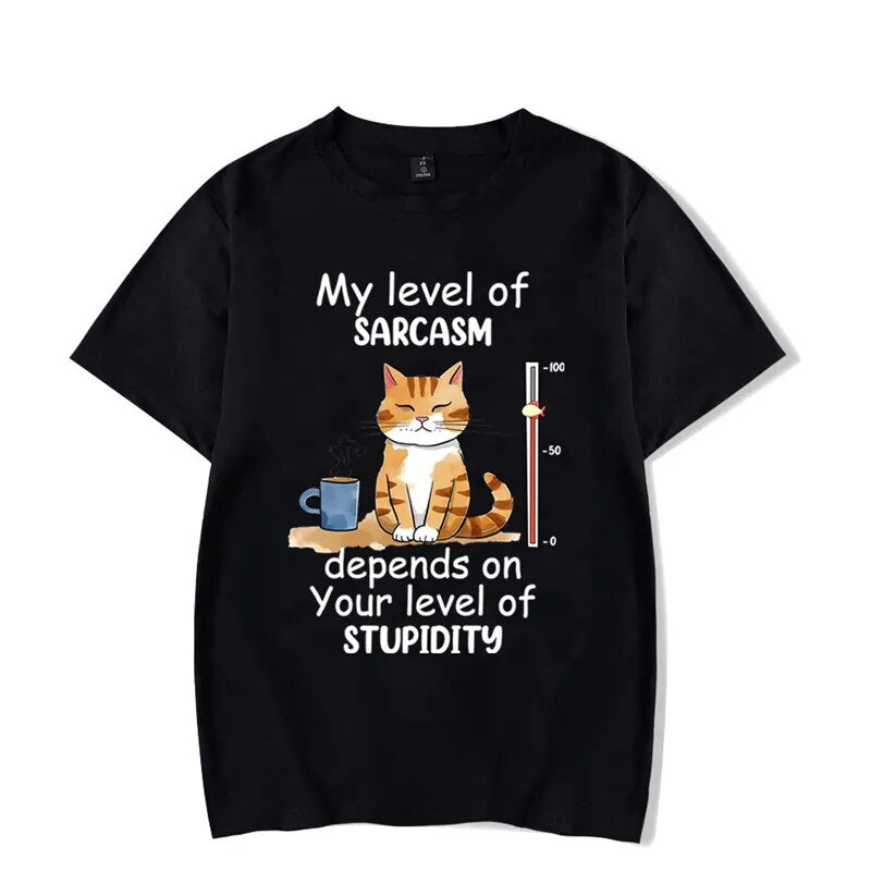 My Level of Sarcasm Depends on Your Level of Stupidity T-Shirt [Plus Size Available]