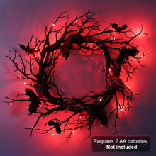 Load image into Gallery viewer, Gothic Romance Light Up Halloween Wreath with Black Cat &amp; Moon
