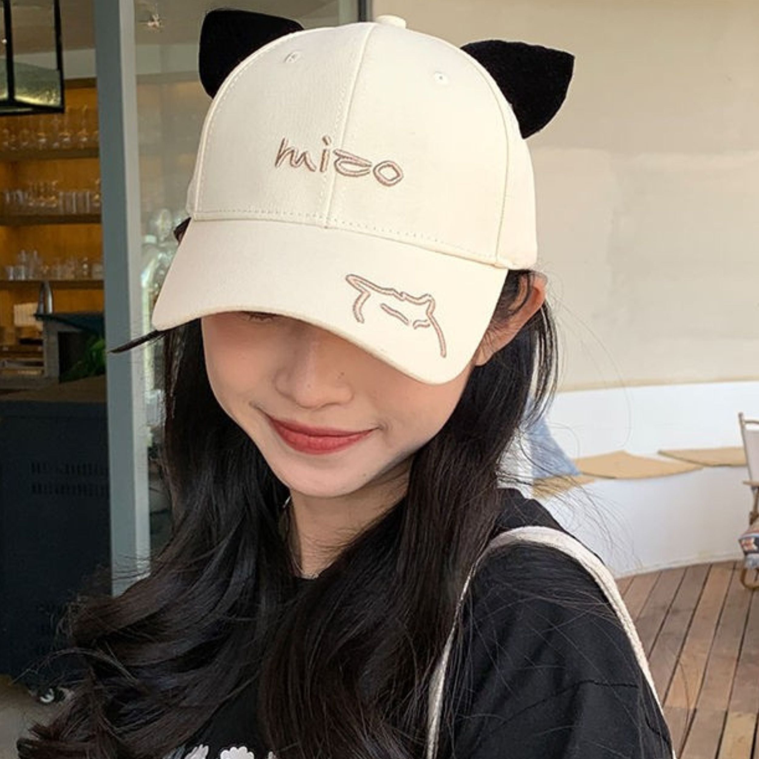 WhiskerCharm Embroidered Cat Ear Cap