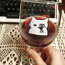 Load image into Gallery viewer, Cheers with Cat Wines Glass
