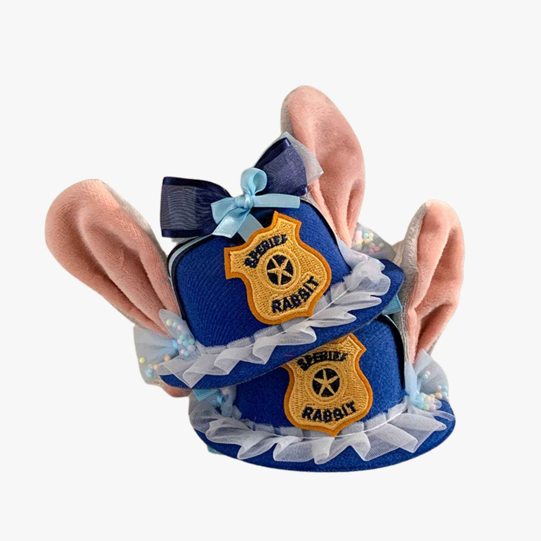 Kawaii cosplay mini-hat hair clip with frilly lace and puppy-inspired design