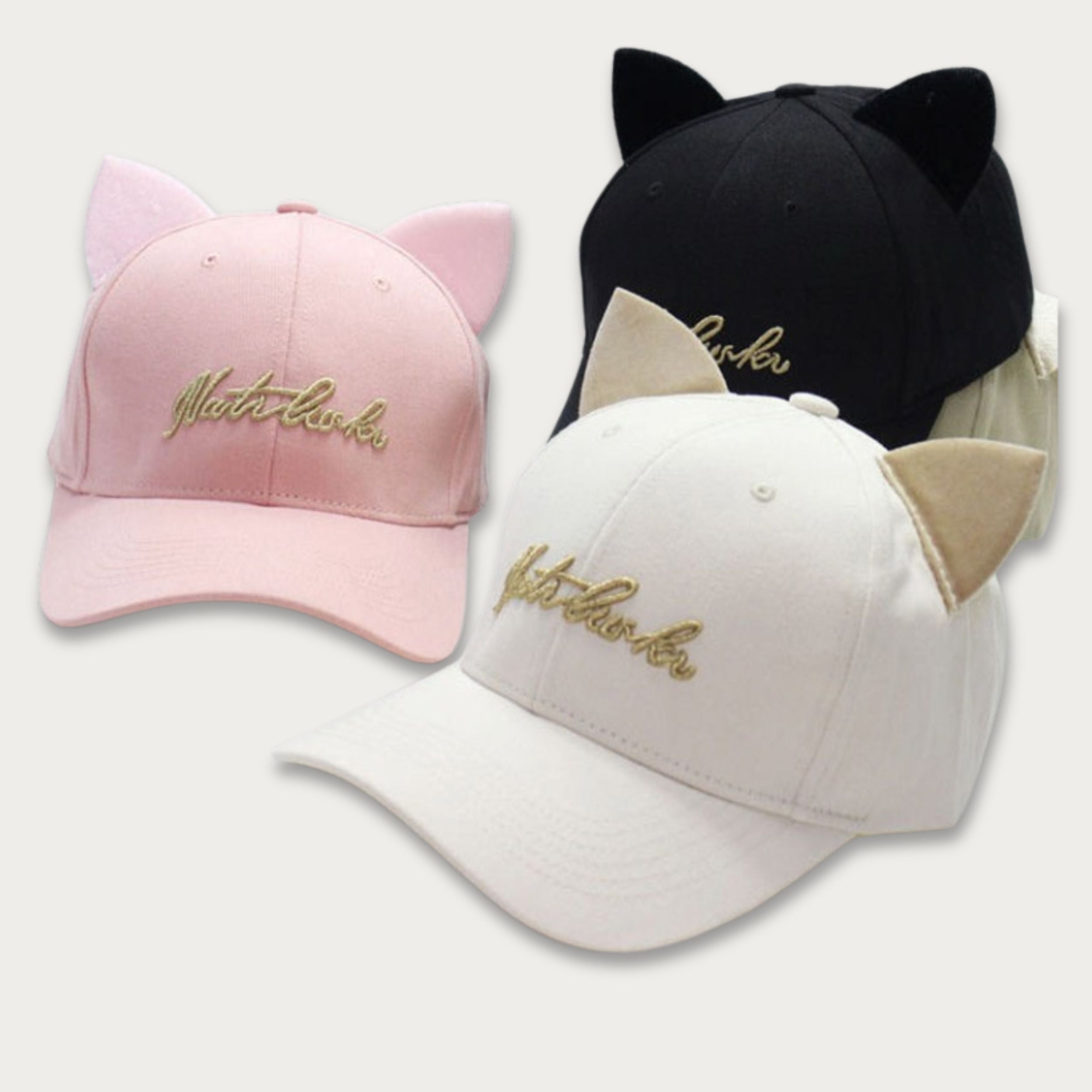 Classic Embroidered Cat Ear Cap