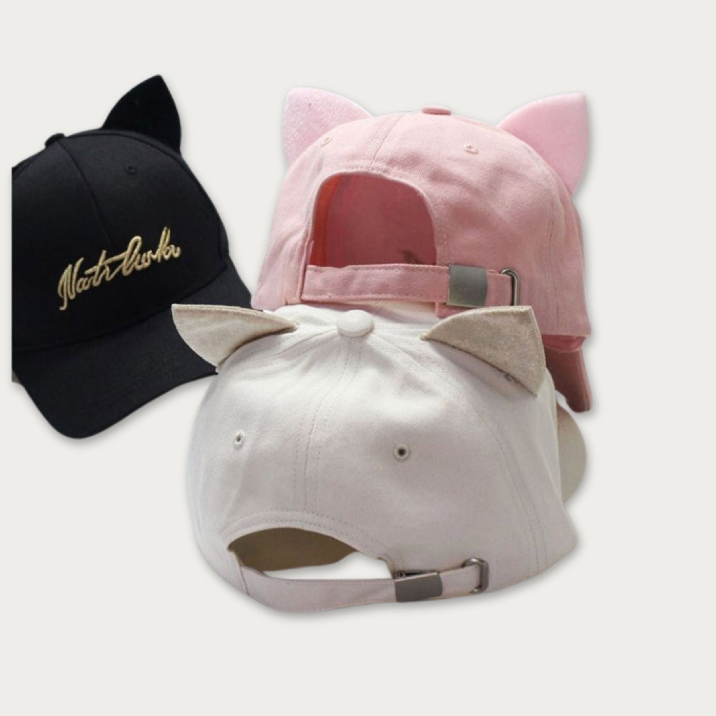 Classic Embroidered Cat Ear Cap