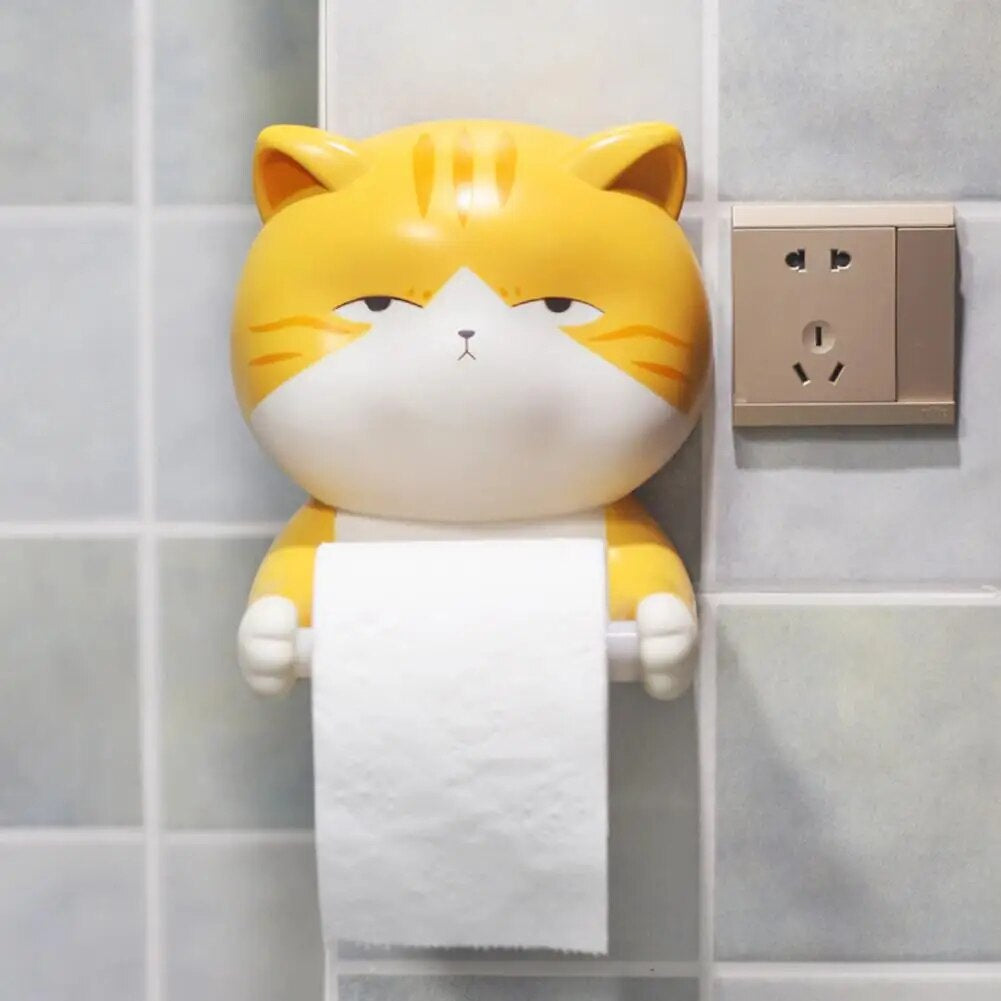 Cat Wall-Mounted Toilet Roll Holder