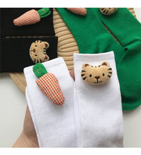 Load image into Gallery viewer, Cartoon Cat &amp; Carrot Socks
