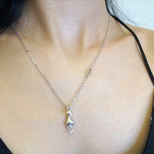 Load image into Gallery viewer, Kitten Catch Fish Necklace [925 Sterling Silver]
