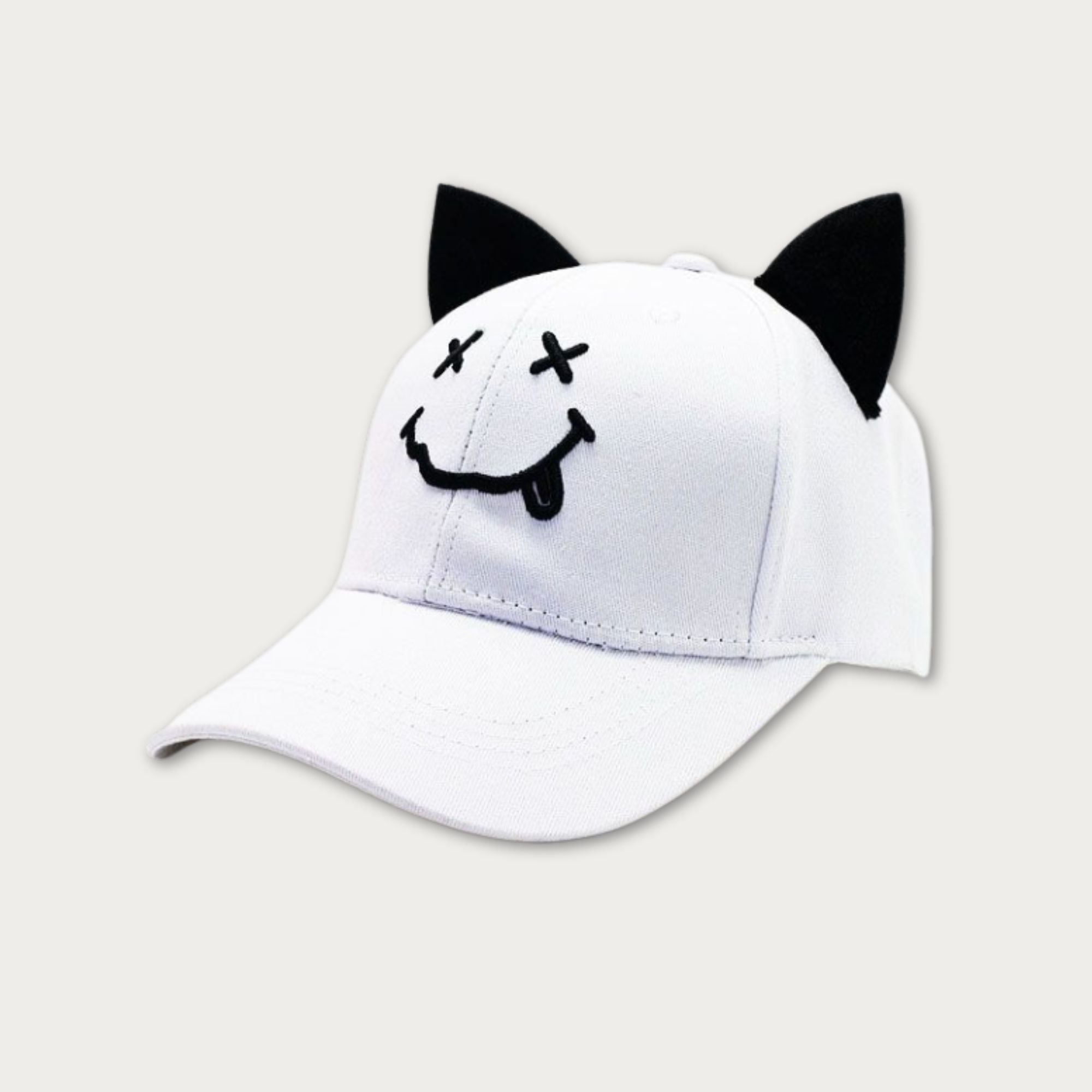Mischief Embroidered Cat Ear Cap