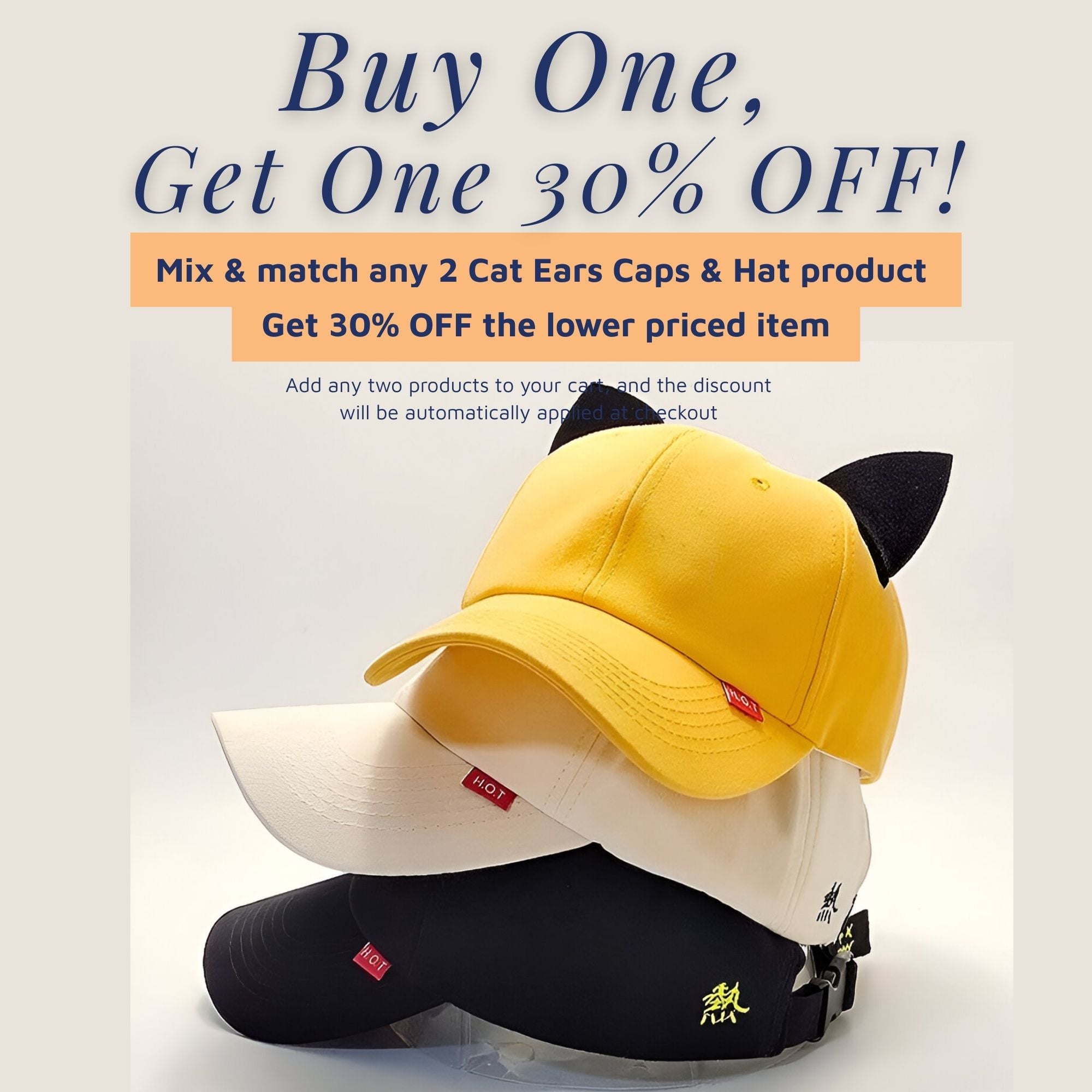 Buckled Cat Ears Baseball Cap