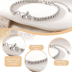 🎁 FREE - Cat Mom Bracelet With Heartfelt Message Card