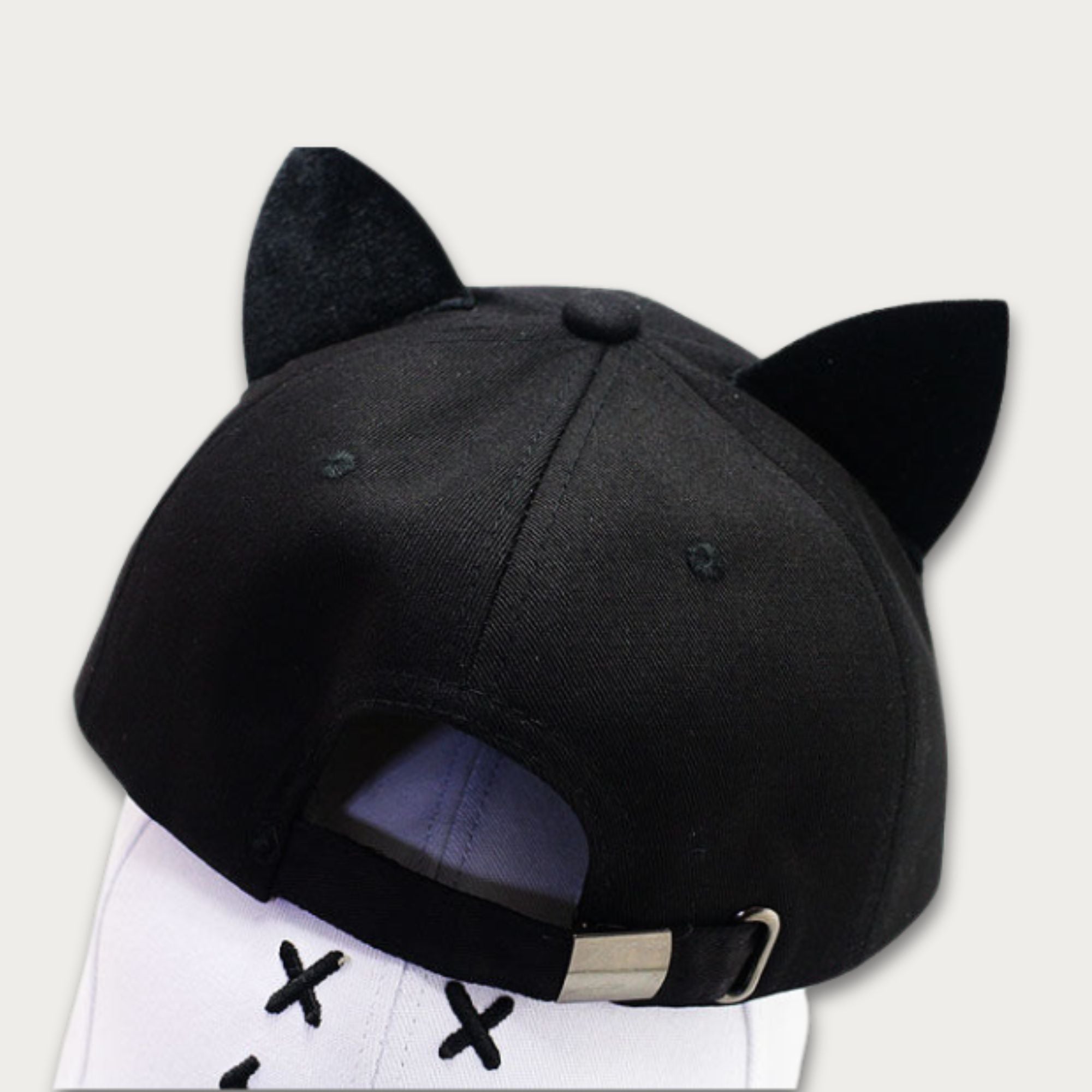 Mischief Embroidered Cat Ear Cap